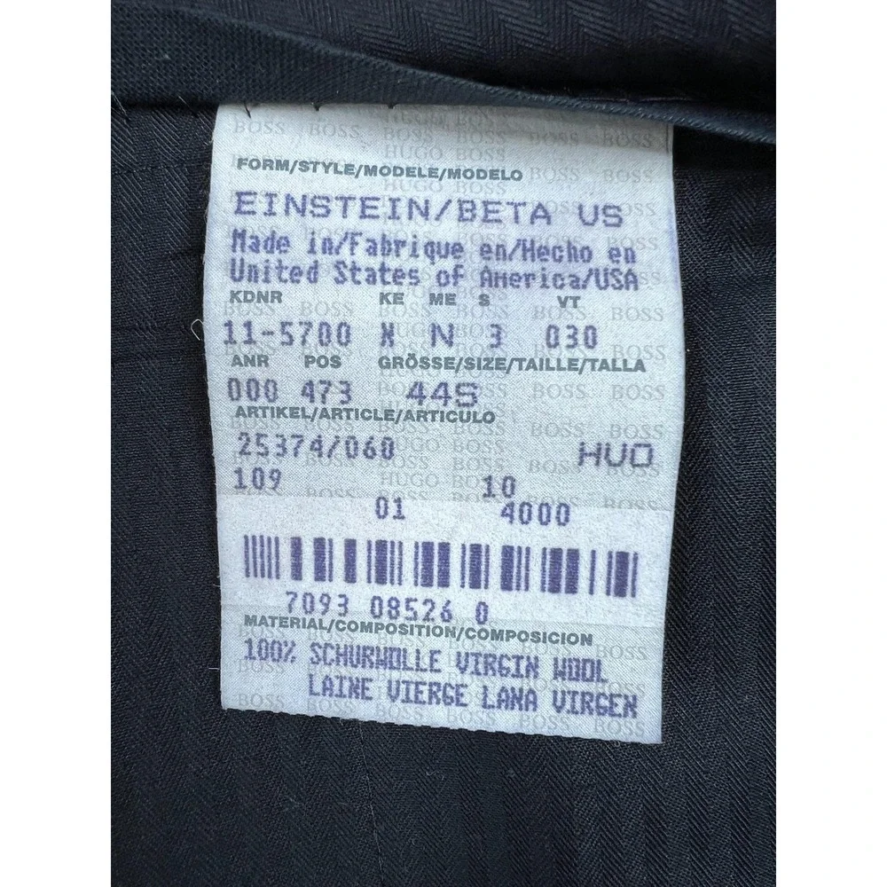 Hugo Boss Dress Pants Mens 36x27 Black Wool Pleated Cuffed Einstein USA